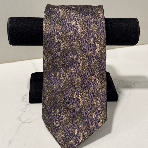 Valentino Purple and Gold Tie - Picture 1 of 7